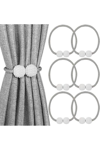 Lonimia 6Pcs Magnetic Curtain Tiebacks,Curtain Tie Backs,Rope Buckle Curtain ...
