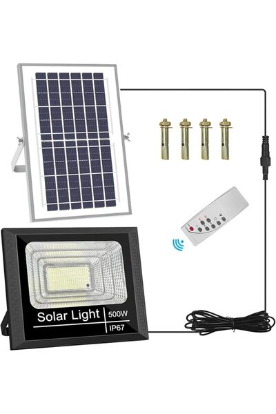 GENERAL مصباح شمسي خارجي بقوة 500 واط، كشافات إضاءة ساطعة بدرجة حرارة لون 600...