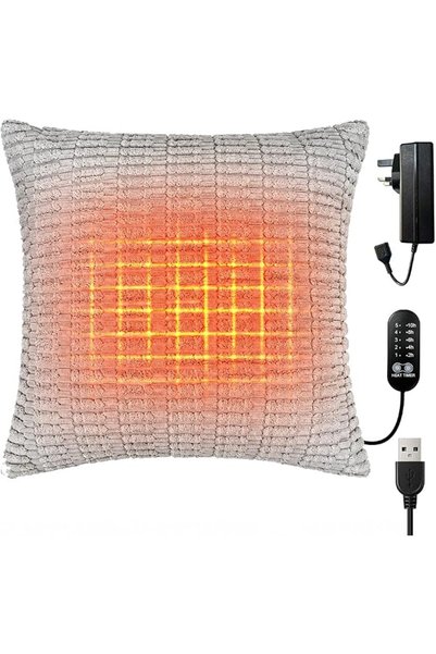 GENERAL Electric Heated Cushion, USB Heated Pillow Cushion Support, 45x45cm (...