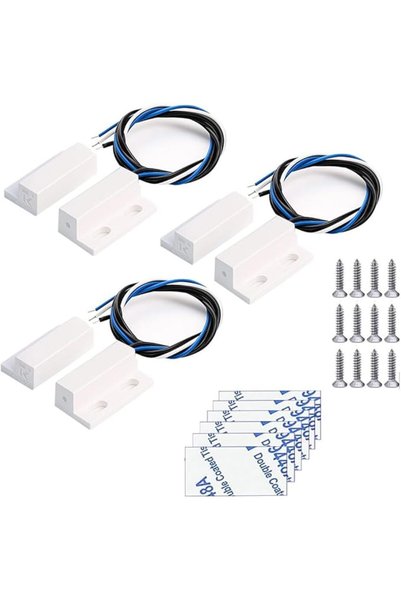 Gebildet 6pcs Recessed Wired Security Window Door Contact Sensor Alarm Magnet...
