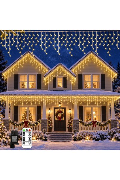 OEM Ghirlandă LED tip țurțură pentru exterior, 500 LED-uri, 20 m, lumină cald...