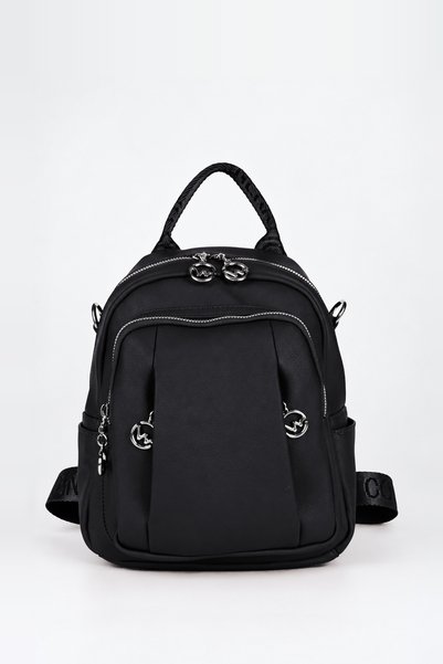 Vivaq Women's Lemur Black Faux Leather 3-Compartment Multi-Pocket Crossbody B...