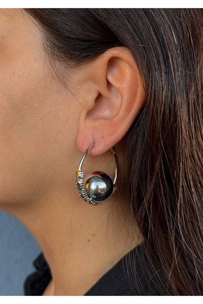 nunu takı Toplu Halka Silver Earrings