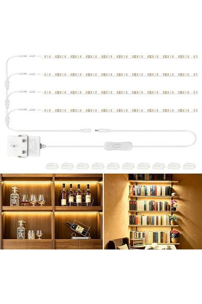 GENERAL إضاءة LED تحت الرف من WOBANE، شريط إضاءة LED مرن بطول 4 × 50 سم مع مف...