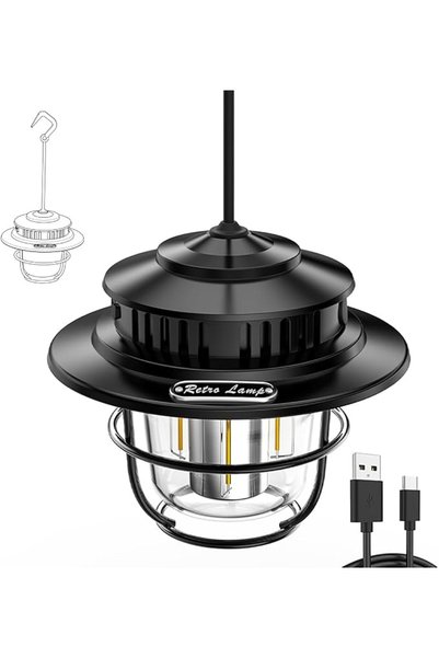 GENERAL مصباح تخييم LED، مصباح محمول للاستخدام الخارجي، يمكن شحنه عبر USB، 4 ...