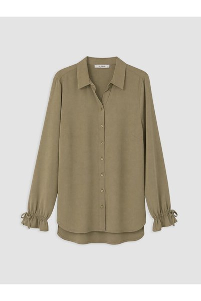 LC Waikiki Khaki Drawstring Detailed Women's Shirt