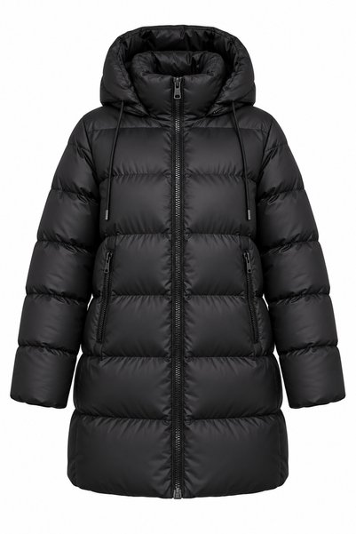 Raben Women's Hooded Zippered Thick Padded Long Puffer Coat
