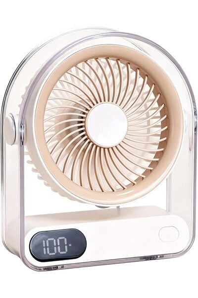Generic USB Desk Fan 90 Degree Adjustable Digital Display 5 Speeds