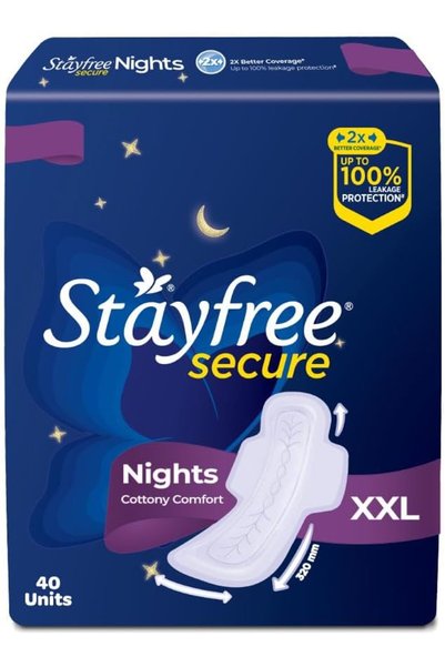 Stayfree فوط صحية "سيكيور نايتس إكس إكس إل"، توفر حماية طوال الليل، وحماية 10...