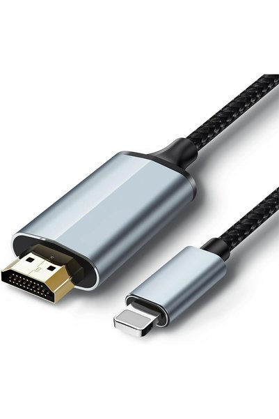 GENERAL محول لولافين من Lightning إلى HDMI، وكابل HDMI للاستخدام مع iPhone لل...