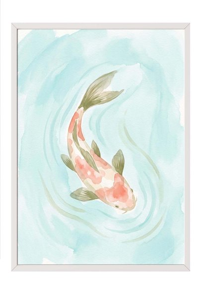 Postifull Koi Fish in Water Poster – White-Framed Painting No:160194