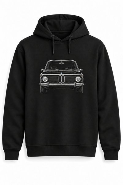 Alfa Tshirt Bmw 2002 Classic Car Dtg Printed Hoodie, No Pockets.
