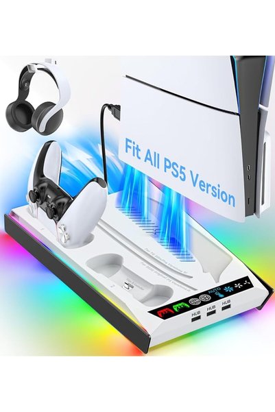 GENERAL حامل Rysker لجهاز PS-5/Slim/Pro، متوافق مع الإصدارين القرصي والرقمي، ...