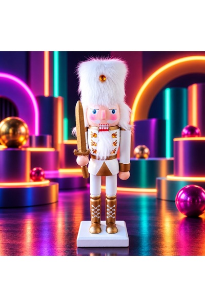 Kuzey High-Quality 26 cm Wooden Hazelnut Cracker Soldier, Handmade Model, Chr...