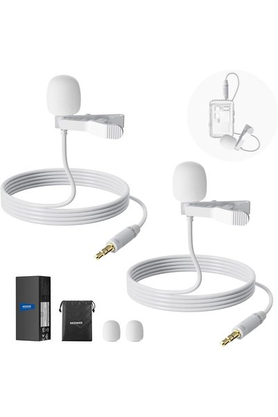 NEEWER 2 Pack Lavalier Lapel Microphone Compatible with Rode Wireless GO II 2...