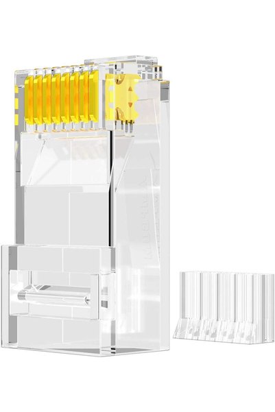 SYOSI موصلات RJ45 من نوع CAT6، عبوة تحتوي على 100 قطعة، موصلات قياسية 8P8C، ن...