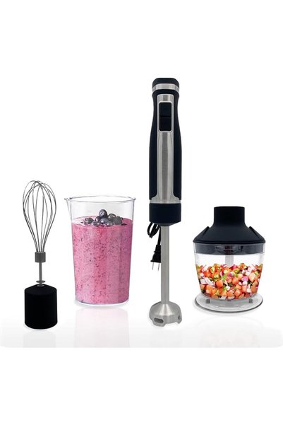 Blendtec خلاط يدوي - خلاط عصا، خفاقة، ومحضرة طعام - يتضمن 3 ملحقات
