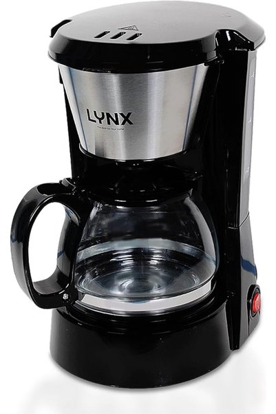LYNX 1 ماكينة تحضير القهوة الكهربائية LYNX، سعة 6 أكواب، إبريق زجاجي بسعة 750...