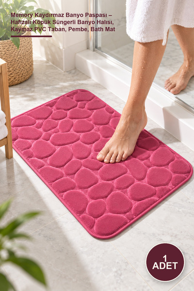 Yenilig 1 memory foam non-slip bath mat – memory foam sponge bath mat, non-sl...