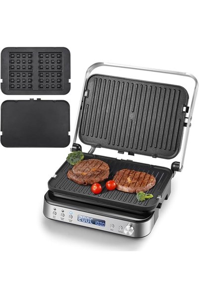 AMZCHEF Panini Press Grill, 4-in-1 Electric Grill, Waffle&Sandwich Toaster - ...