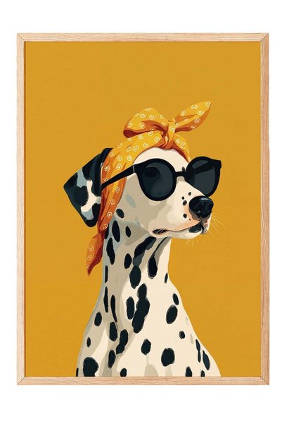 Postifull Dalmatian Elegance Poster – Wooden Framed Painting No:160208