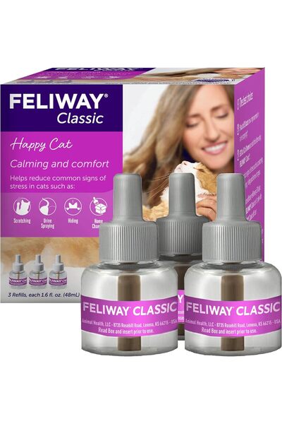 FELIWAY Classic Cat Calming Pheromone, 30 Day Refill - 3 Pack