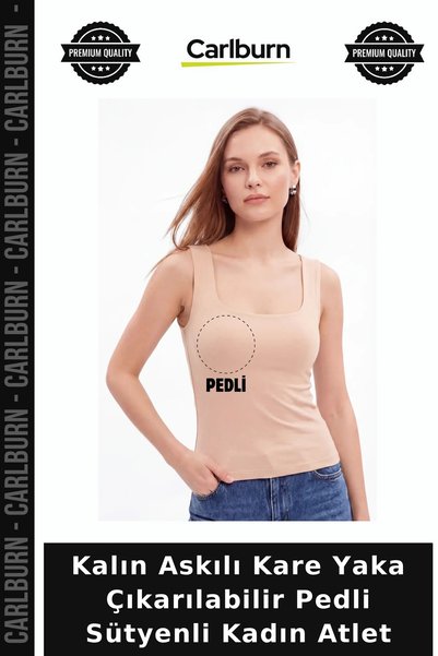 Carlburn Custom-Made, Thick-Strapped, Square-Neck, Removable-Padded, Bra-Styl...