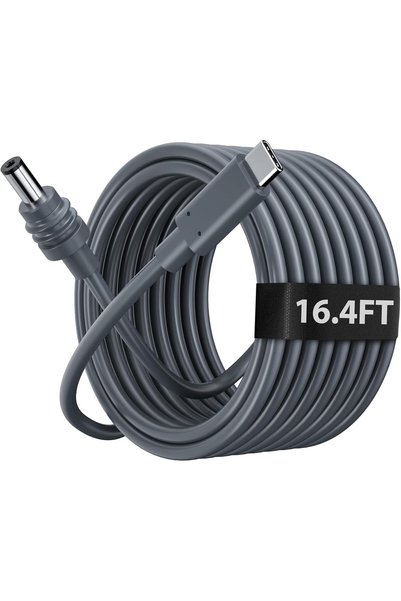 Generic كابل صغير، بطول 5 أمتار/16.4 قدم، كابل طاقة صغير من نوع USB-C إلى تيا...