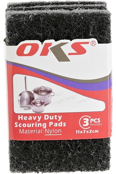 Generic Silver and Black Nylon Small Brush Scouring Pad - Durable Scrub Pads ...