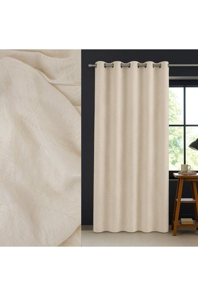 OEM Perdea Decorativa Bej cu Model Frunze & Inele 140x260cm