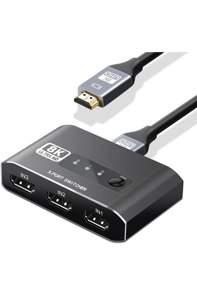 Generic محول HDMI 2.1 بدقة 4K وتردد 120 هرتز، محول HDMI من سبائك الألومنيوم ب...