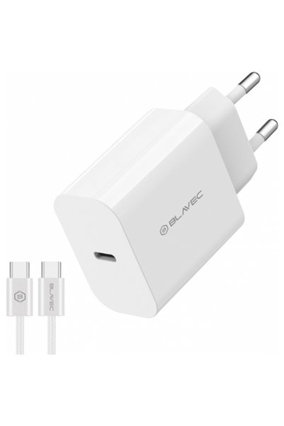 Blavec Incarcator Retea Cu Cablu USB-C BC-14, 30W, 3A, 1 x USB-C, Alb