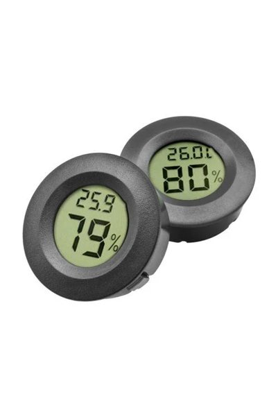 Choice مقياس حرارة ورطوبة رقمي صغير بشاشة LCD، لون أسود، قطعة واحدة -50 ° من ...