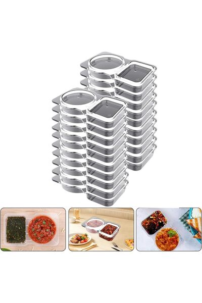 Generic AMERTEER 20 PCS Double Compartment Condiment Container With Lids Leak...