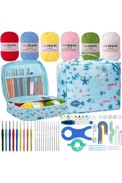 Generic 63Pcs Crochet Kit for Beginners, Crochet Kits for Adults, Learn to Cr...