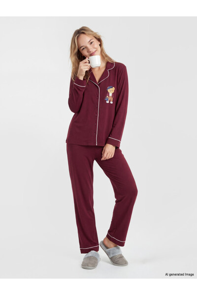 LC Waikiki Rmz Clothing – Cute Bear-Printed Women’S Pajama Set