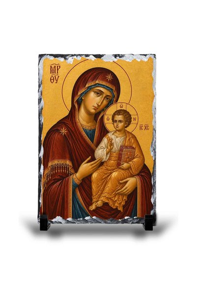 GIFTS4ALL Icoana religioasa, Maica Domnului cu Pruncul, piatra naturala ardez...