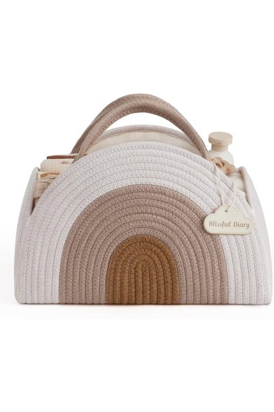 Generic Baby Diaper Caddy Organizer, Cotton Rope Diaper Caddy Basket, Large B...