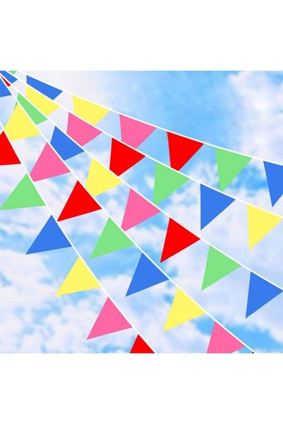 Generic Bunting Banner Flags - 200pcs Multi-coloured Big Pennant Banners Colo...