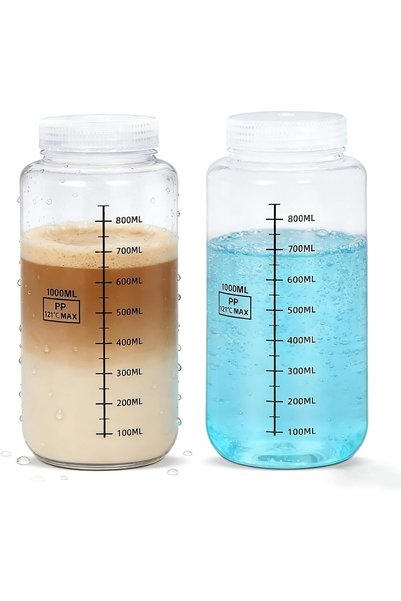 Generic 2 Pack Plastic Sample Bottle, 34 Oz/1000 Ml Empty Clear Plastic Squee...