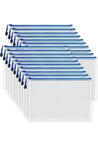 Generic ECVV، مجموعة من 24 قطعة من أكياس الملفات البلاستيكية بحجم A4 مع سحاب ...
