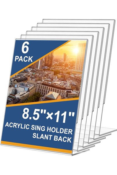 Generic Acrylic Sign Holder 8.5 x 11 Vertical Double-Sided Flyer Display Stan...