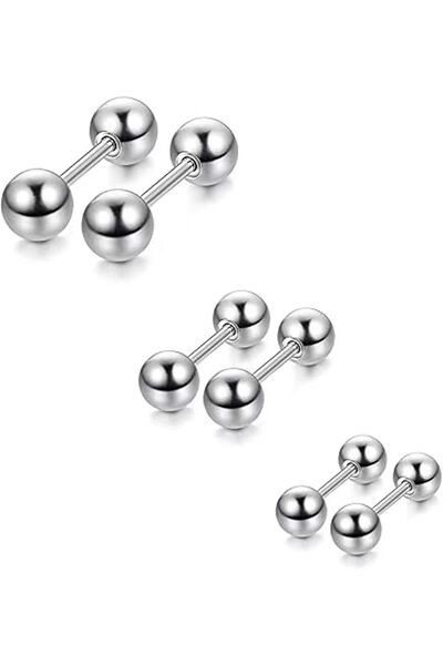 Generic 3 Pairs Titanium Earrings Studs, Hypoallergenic Stud Earrings for Wom...
