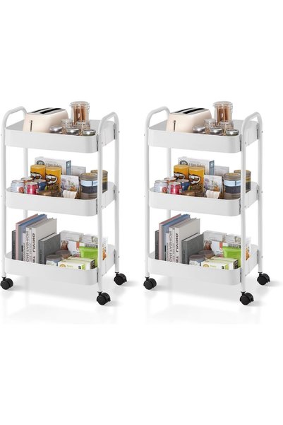 Generic 3-Tier Kitchen Storage Trolley on Wheels Rolling Utility Carts Mobile...