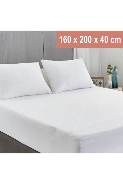 SHOPIENS Cearceaf impermeabil alb dublu 160x200x40 cm Shopiens®