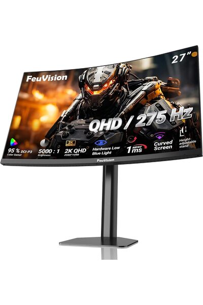 Generic 27 Inch Curved Gaming Monitor 275Hz QHD, 1440P 2K Monitor, 1500R, 1ms...