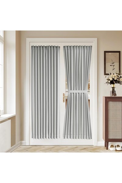 Generic French Door Curtain Panel, Adjustable Window Treatment for Front and ...