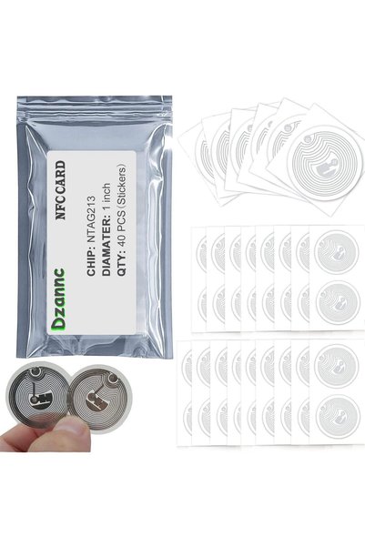 Generic 40PCS NFC Stickers/Tag/Adhesive Label RFID Tags NTAG213 NFC Tags 25mm...