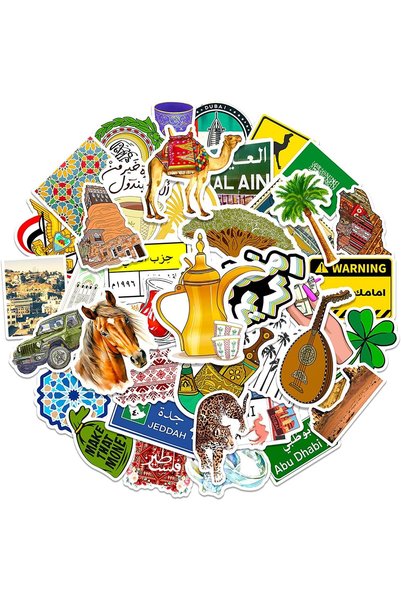 Generic Saudi Arabia Style Graffiti Sticker, 50Pcs Skateboard Riding And deca...