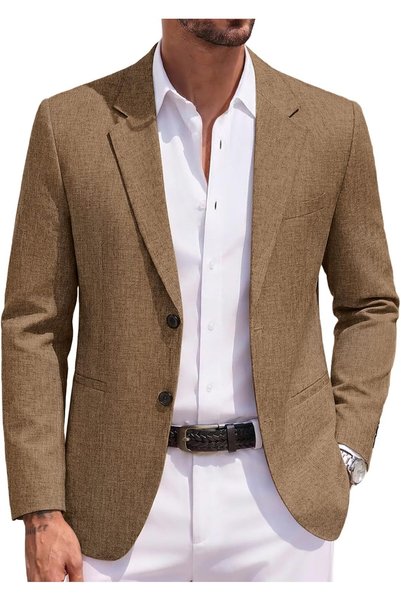 Generic Men's Blazer Casual Two Buttons Sport Coats Lightweight Suit Jacket